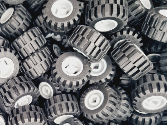 Lego® 50 Reifen Räder Grau 6014bc01 21mm D. x 12mm Gebraucht