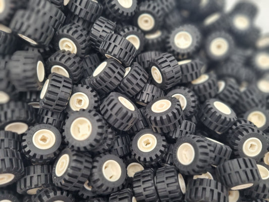 Lego® 50 Reifen Räder Weiß 6014bc05 21mm D. x 12mm Gebraucht