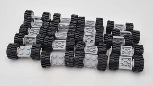 LEGO® 40 Räder weiß mit Aufhängung Befestigung